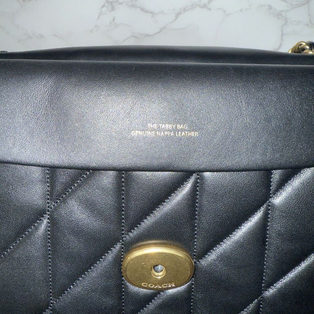 Coach Black Tabby 33 Quilted Nappa Leather Shoulder Bag CP151 $790 Retail - Picture 12 of 16